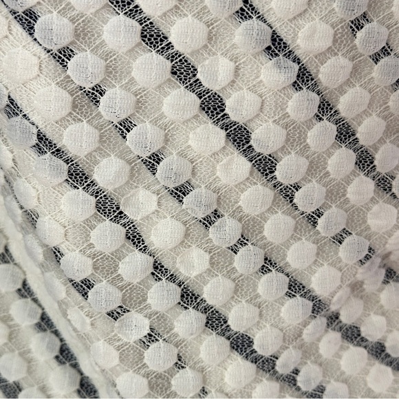 Vintage Y2K Charlotte Russe White and Blue Striped and Polka Dot Lace Top Size M - Picture 8 of 13